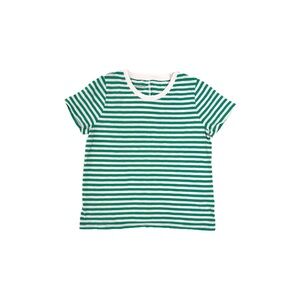 J.Crew Factory Girlfriend Tee 100% Cotton in Green White Stripe – Size Large